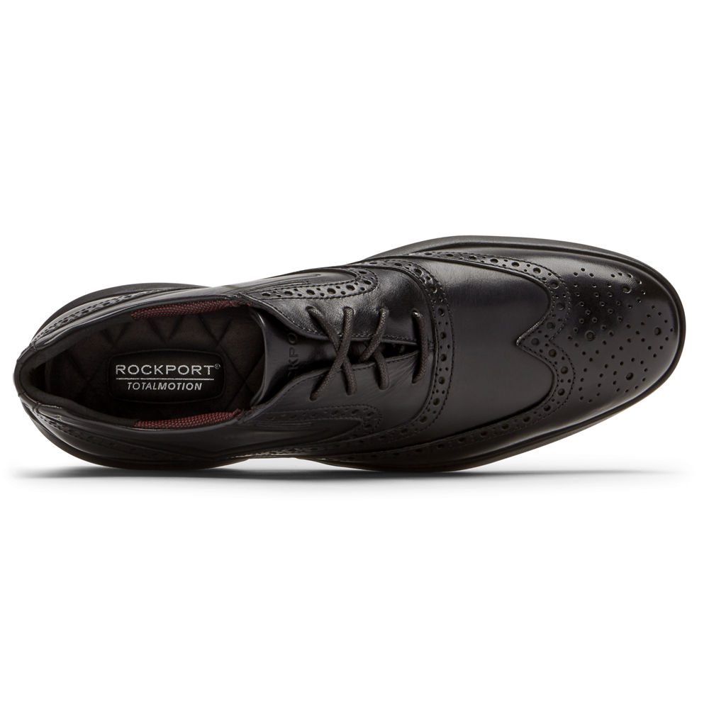 Zapatos Con Cordones Rockport Hombre Mexico - Total Motion Advance Wingtip Negros - VPBHA8540